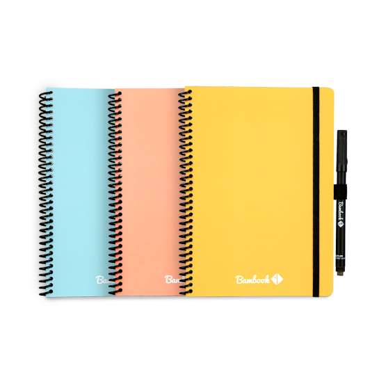 Wardianzaak stel je voor lippen Bambook Colourful notitieboek: het uitwisbare schrift in 3 vrolijke kleuren  | Bambook